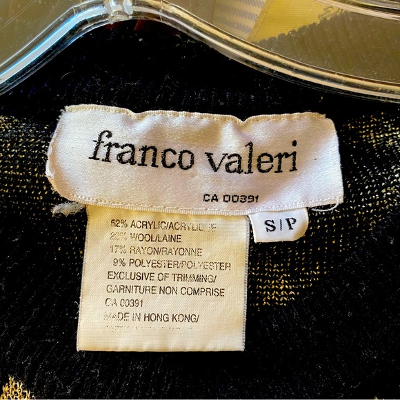 🎩Amazing Franco Valeri wool blend black and gold sweater from the 80s! - Picture 7 of 7